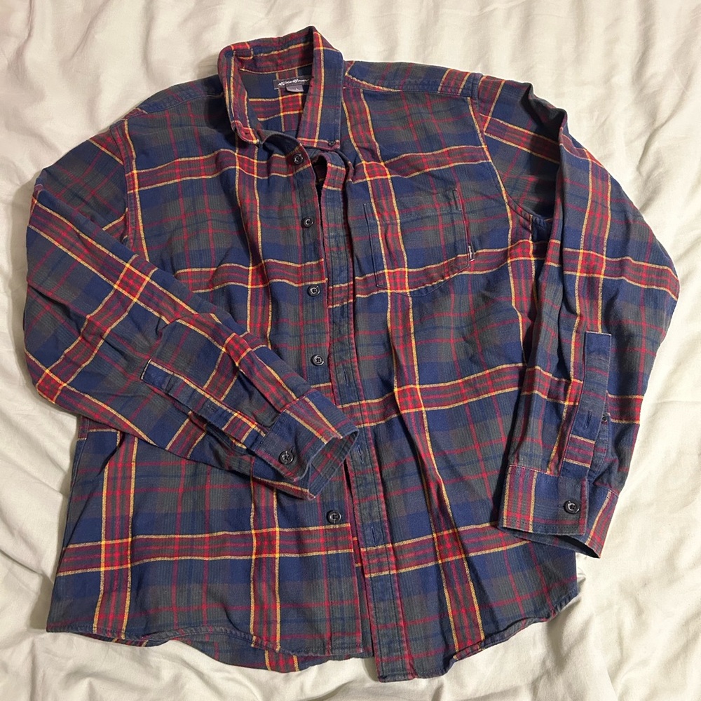 Men's Eddie Bauer Plaid Shirt - Blue and Red